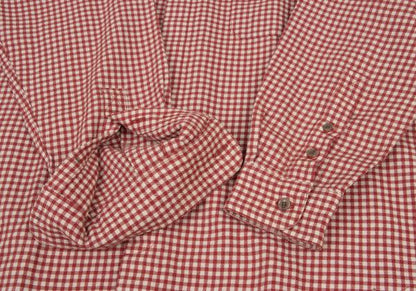 Papas Wool Cotton Check Flannel Shirt Red/Natural Size M