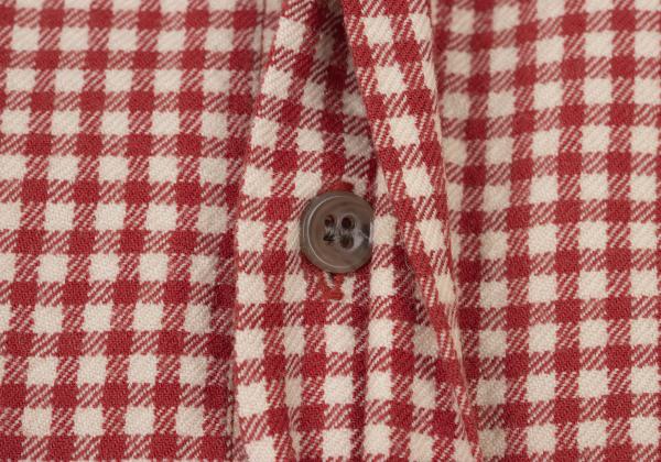 Papas Wool Cotton Check Flannel Shirt Red/Natural Size M