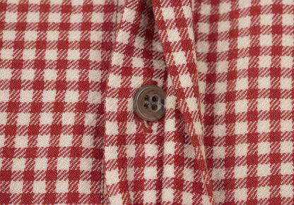 Papas Wool Cotton Check Flannel Shirt Red/Natural Size M