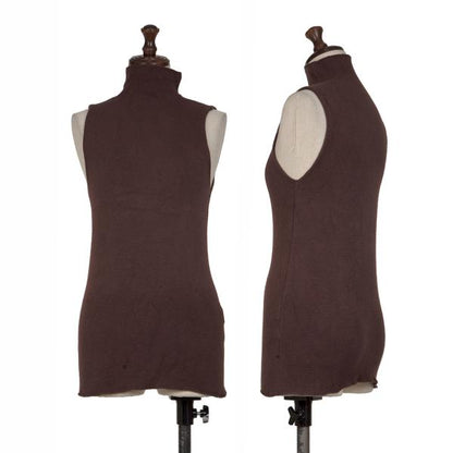 ISSEY MIYAKE HaaT Pile High-Neck Tank Top Brown Size 2