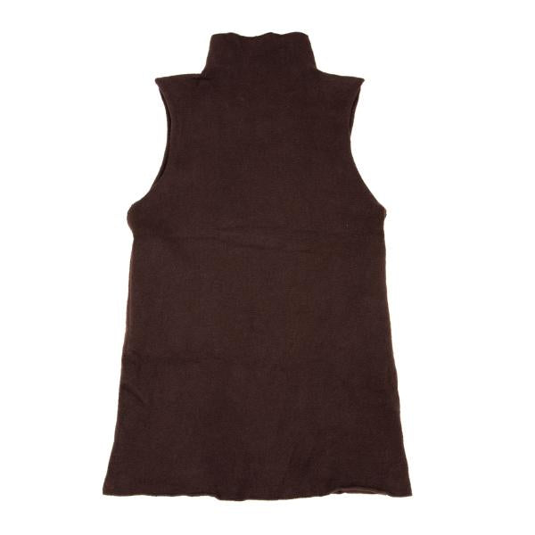 ISSEY MIYAKE HaaT Pile High-Neck Tank Top Brown Size 2