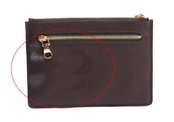 LOEWE Heritage Leather Logo Pouch Brown