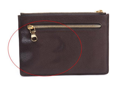 LOEWE Heritage Leather Logo Pouch Brown