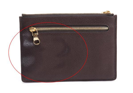 LOEWE Heritage Leather Logo Pouch Brown