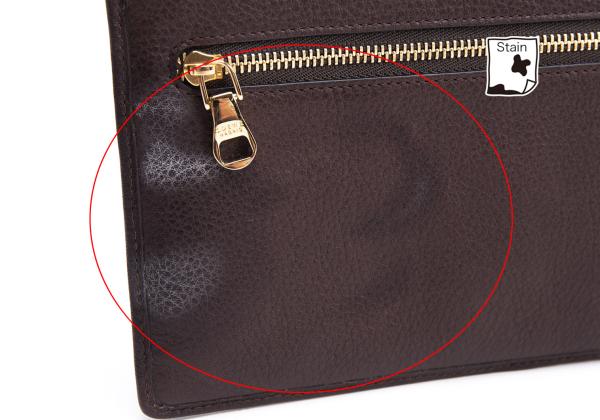 LOEWE Heritage Leather Logo Pouch Brown
