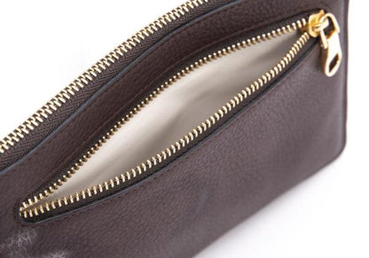 LOEWE Heritage Leather Logo Pouch Brown