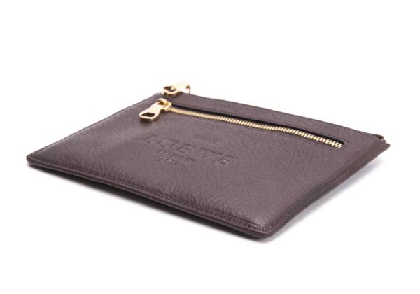 LOEWE Heritage Leather Logo Pouch Brown