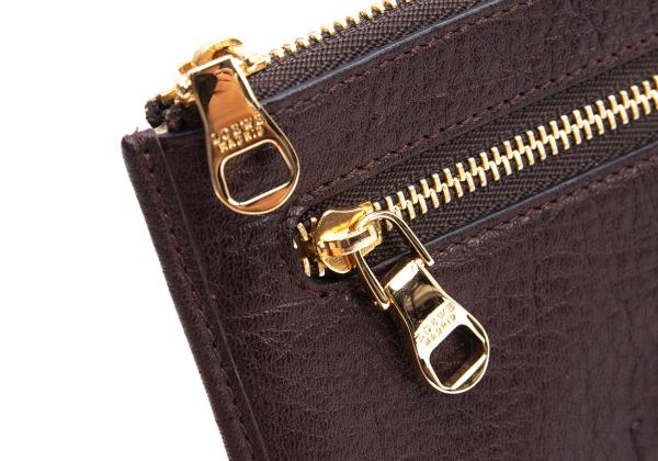 LOEWE Heritage Leather Logo Pouch Brown