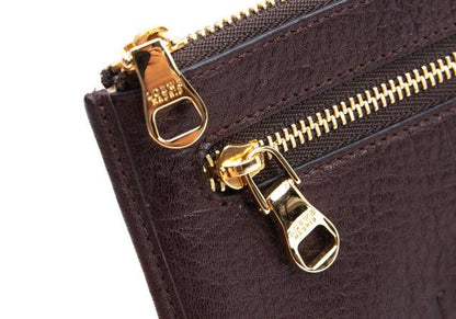 LOEWE Heritage Leather Logo Pouch Brown