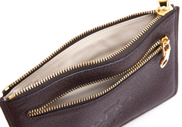 LOEWE Heritage Leather Logo Pouch Brown