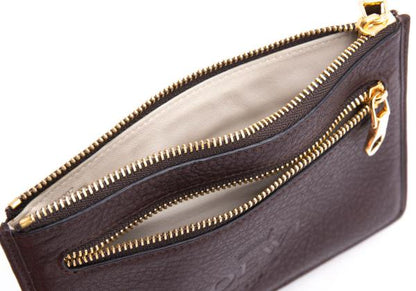 LOEWE Heritage Leather Logo Pouch Brown