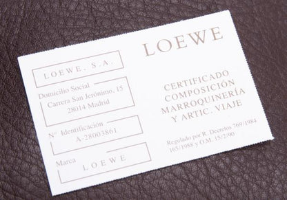 LOEWE Heritage Leather Logo Pouch Brown
