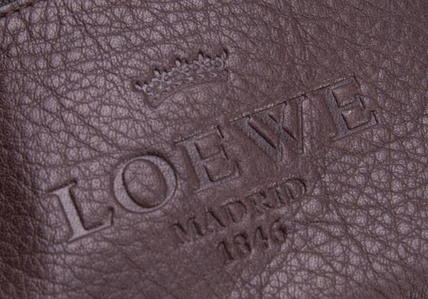 LOEWE Heritage Leather Logo Pouch Brown