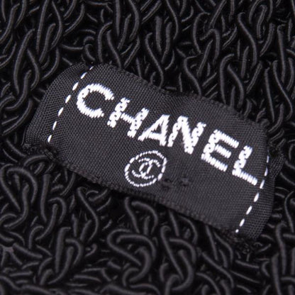 CHANEL Design Knit Cap Black