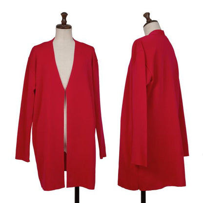 ISSEY MIYAKE PERMANENTE Red No-Collar Cardigan Size M