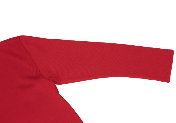 ISSEY MIYAKE PERMANENTE Red No-Collar Cardigan Size M