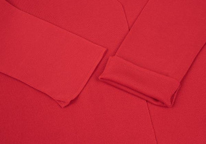 ISSEY MIYAKE PERMANENTE Red No-Collar Cardigan Size M
