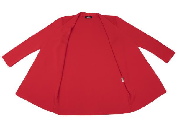 ISSEY MIYAKE PERMANENTE Red No-Collar Cardigan Size M