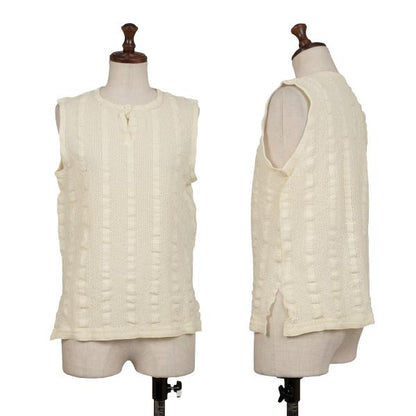 ISSEY MIYAKE PERMANENTE Stripe Knit Mesh Tank Top Size M