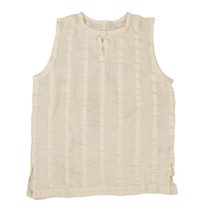 ISSEY MIYAKE PERMANENTE Stripe Knit Mesh Tank Top Size M