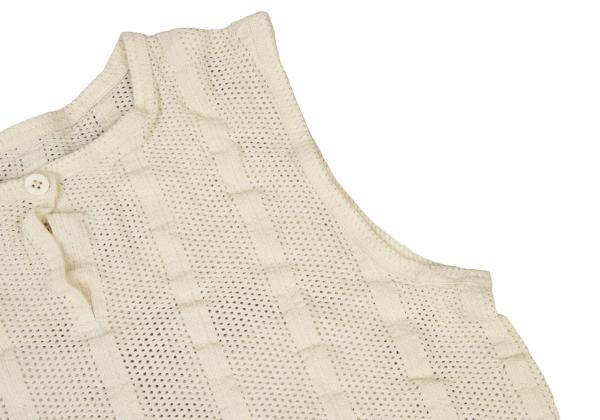ISSEY MIYAKE PERMANENTE Stripe Knit Mesh Tank Top Size M