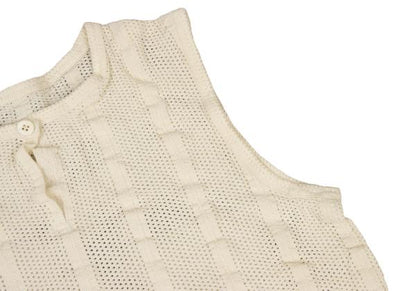 ISSEY MIYAKE PERMANENTE Stripe Knit Mesh Tank Top Size M