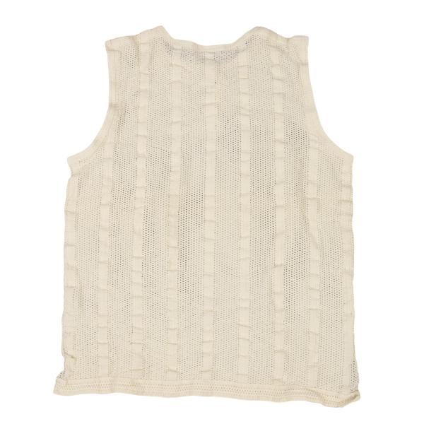 ISSEY MIYAKE PERMANENTE Stripe Knit Mesh Tank Top Size M