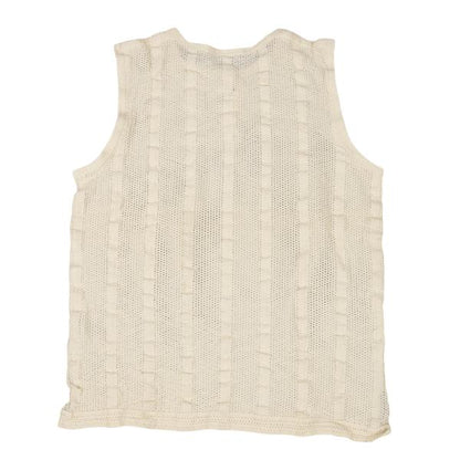 ISSEY MIYAKE PERMANENTE Stripe Knit Mesh Tank Top Size M