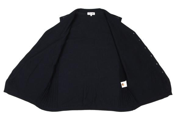 Papas+ Front Suede Panel Knit Vest Navy Size M