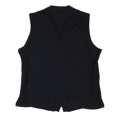 Papas+ Front Suede Panel Knit Vest Navy Size M