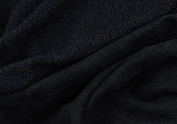 Papas+ Front Suede Panel Knit Vest Navy Size M