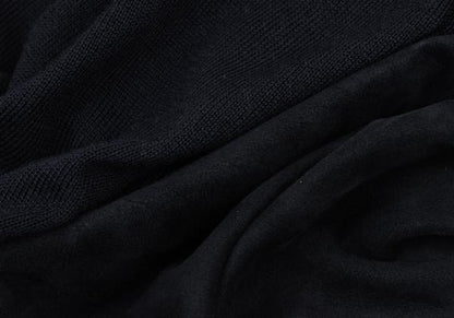 Papas+ Front Suede Panel Knit Vest Navy Size M