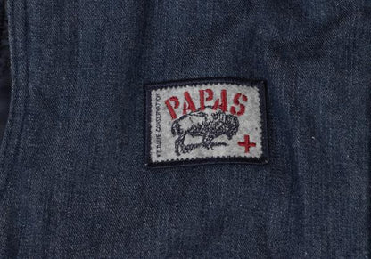Papas Felt Patch Padded Denim Vest Indigo Size M