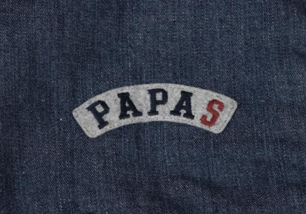 Papas Felt Patch Padded Denim Vest Indigo Size M