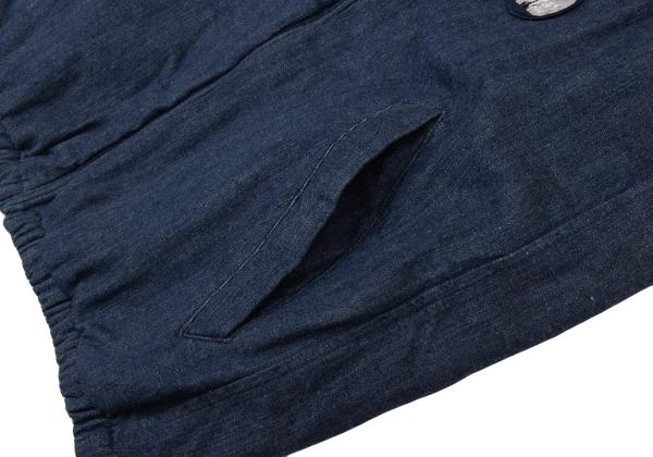 Papas Felt Patch Padded Denim Vest Indigo Size M