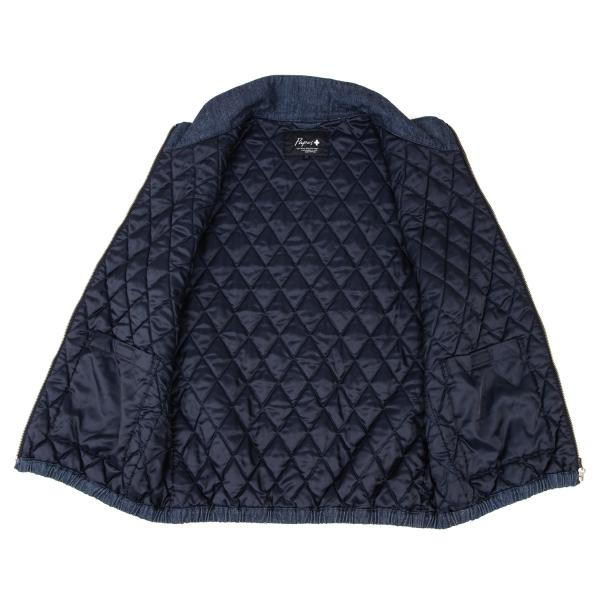 Papas Felt Patch Padded Denim Vest Indigo Size M