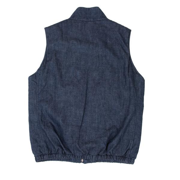 Papas Felt Patch Padded Denim Vest Indigo Size M