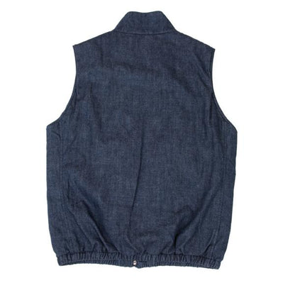 Papas Felt Patch Padded Denim Vest Indigo Size M