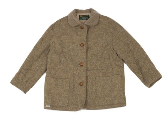 Mademoiselle NON NON HIRELANO Tweed Jacket Beige Size M
