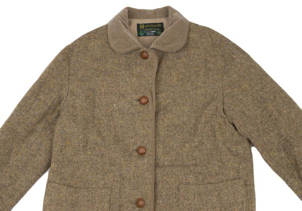 Mademoiselle NON NON HIRELANO Tweed Jacket Beige Size M