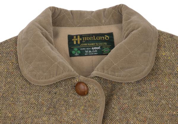 Mademoiselle NON NON HIRELANO Tweed Jacket Beige Size M