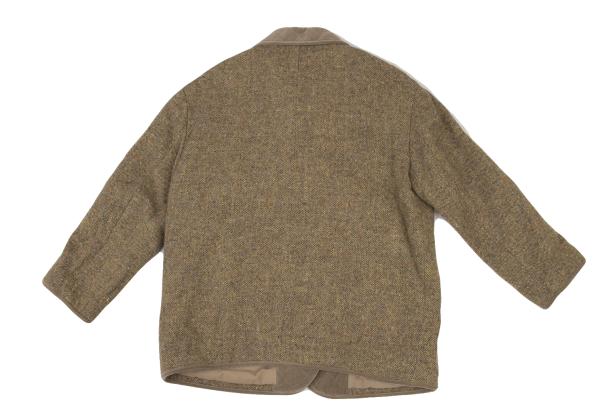 Mademoiselle NON NON HIRELANO Tweed Jacket Beige Size M