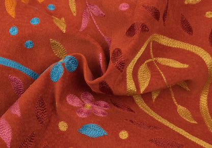 RALPH LAUREN Colorful Embroidered Pig Leather Skirt Size 9