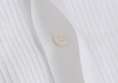 ISSEY MIYAKE MEN Cotton Pintuck Stand Shirt White Size M