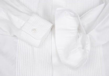 ISSEY MIYAKE MEN Cotton Pintuck Stand Shirt White Size M