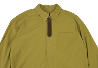 JUNIOR GAULTIER Mustard Brown Decorated Poly Shirt Size 48