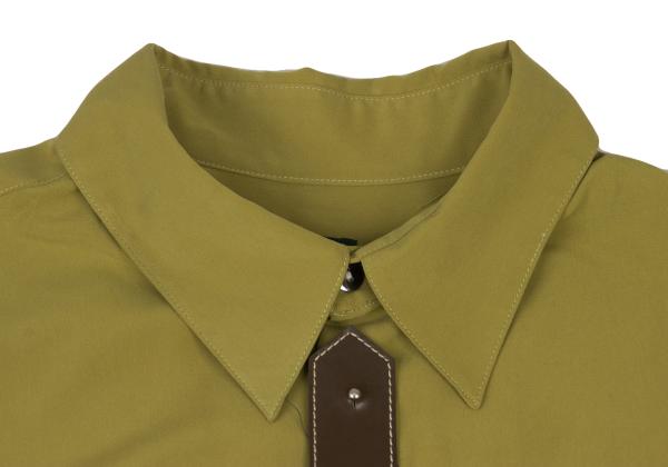 JUNIOR GAULTIER Mustard Brown Decorated Poly Shirt Size 48