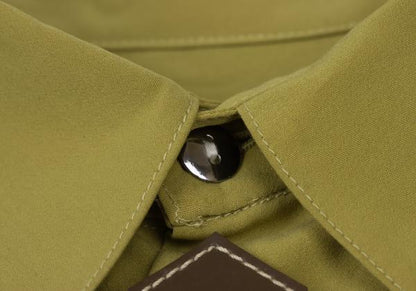 JUNIOR GAULTIER Mustard Brown Decorated Poly Shirt Size 48
