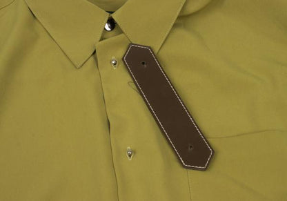 JUNIOR GAULTIER Mustard Brown Decorated Poly Shirt Size 48