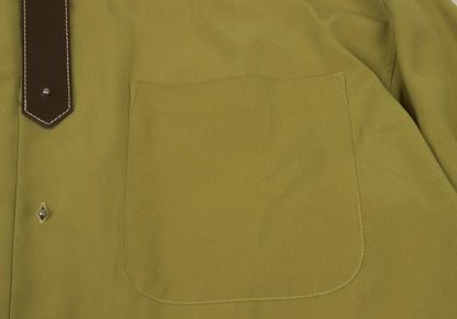 JUNIOR GAULTIER Mustard Brown Decorated Poly Shirt Size 48